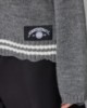 Maglia College Scollo A V Con Rotture E Righe • Grigio Melange