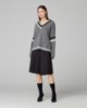 Maglia College Scollo A V Con Rotture E Righe • Grigio Melange