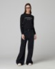 Maglia Paricollo Con Intarsio In Misto Cashmere • Nero