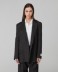 Giacca Doppiopetto Gessata Con Spalline • Nero