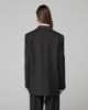 Giacca Doppiopetto Gessata Con Spalline • Nero
