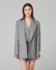 Giacca Gessata Con Spalline • Grigio Melange