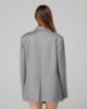 Giacca Gessata Con Spalline • Grigio Melange