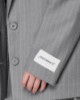 Giacca Gessata Con Spalline • Grigio Melange