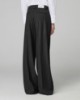 Pantalone Over Gessato Con Pences • Nero