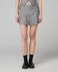 Gonna Gessata Corta Pantaloncino A Pieghe • Grigio Melange