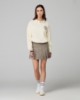 Gonna Corta A Pieghe Principe Di Galles Con Passanti • Beige Sand