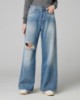 Jeans A Vita Media Con Gamba Morbida E Strappi • Blue Wash