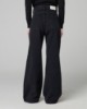 Jeans A Palazzo Con Rotture A Vita Bassa • Nero