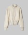 Felpa Collo Alto Full Zip Con Inserti In Maglia • Bianco Burro