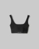 Top In Lycra Lucida Con Elastico Logato In Contrasto • Nero