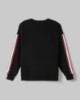 Felpa Paricollo Con Bande E Patch Tennis • Nero
