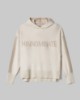 Maglia Cappuccio Con Bande In Contrasto, Logo In Punto Rovescio E Buchi Ai Polsi • Bianco Burro