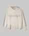 Maglia Cappuccio Con Bande In Contrasto, Logo In Punto Rovescio E Buchi Ai Polsi • Bianco Burro