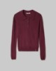 Polo In Maglia In Misto Cashmere • Bordeaux