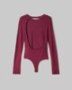 Immagine di Body In Viscosa Con Scollatura Sul Retro • Bordeaux