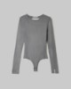 Immagine di Body In Viscosa Con Scollatura Sul Retro • Grigio Melange