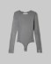 Immagine di Body In Viscosa Con Scollatura Sul Retro • Grigio Melange