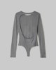 Immagine di Body In Viscosa Con Scollatura Sul Retro • Grigio Melange