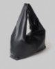 Picture of Medium Faux Leather Bag with Metal Label and Plate • Black