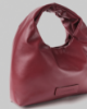 Picture of Small Faux Leather Bag with Metal Tag and Plate • Bordeaux