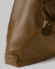 Picture of Medium Faux Leather Bag with Metal Label and Plate • Mud