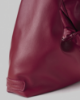 Picture of Medium Faux Leather Bag with Metal Label and Plate • Bordeaux