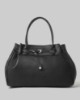 Immagine di Borsa Grande In Ecopelle Con Placchetta In Metallo • Nero