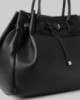 Immagine di Borsa Grande In Ecopelle Con Placchetta In Metallo • Nero