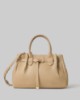 Picture of Medium Faux Leather Bag with Metal Plate • Turtledove