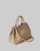 Picture of Medium Faux Leather Bag with Metal Plate • Turtledove
