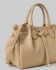 Picture of Medium Faux Leather Bag with Metal Plate • Turtledove