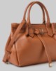 Picture of Medium Faux Leather Bag with Metal Plate • Leather