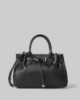 Borsa Media In Ecopelle Con Placchetta In Metallo • Nero