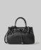 Borsa Media In Ecopelle Con Placchetta In Metallo • Nero