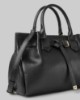 Borsa Media In Ecopelle Con Placchetta In Metallo • Nero