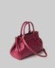Borsa Media In Ecopelle Con Placchetta In Metallo • Bordeaux
