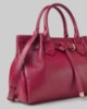 Borsa Media In Ecopelle Con Placchetta In Metallo • Bordeaux
