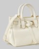 Borsa Piccola In Ecopelle Con Placchetta In Metallo • Bianco Burro