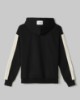 Felpa Cappuccio Basica Con Bandina In Maglia • Nero