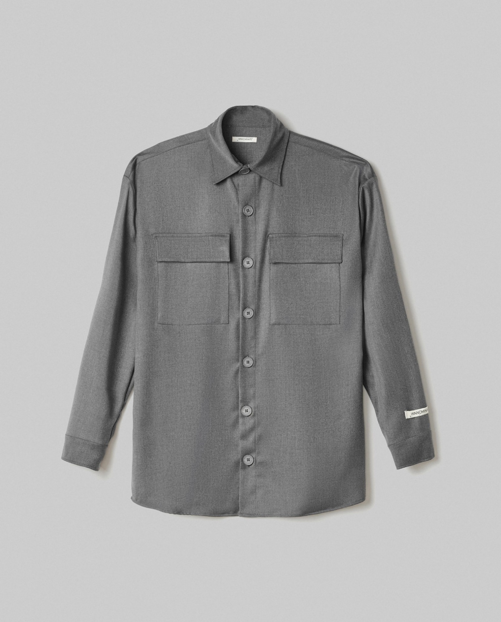 Camicia In Twill Con Tasche Sul Davanti • Grigio Melange