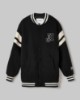 Bomber Over In Felpa Con Imbottitura E Patch College • Nero