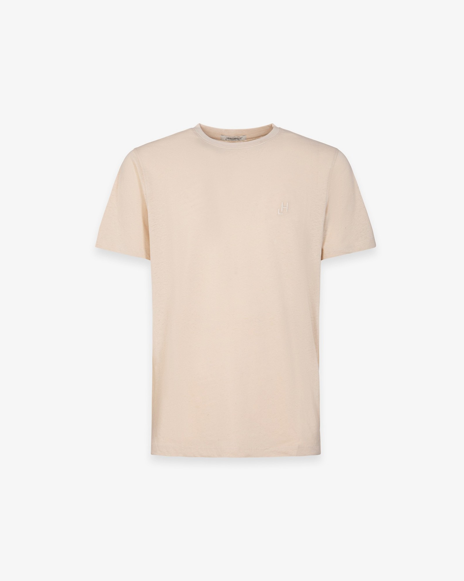 T-Shirt In Lino Con Embossed • Beige