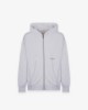Felpa Cappuccio Fullzip Con Stampa • Grigio Melange Sbiancato