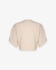 Crop Top In Jersey A Mezza Manica Ampia • Beige