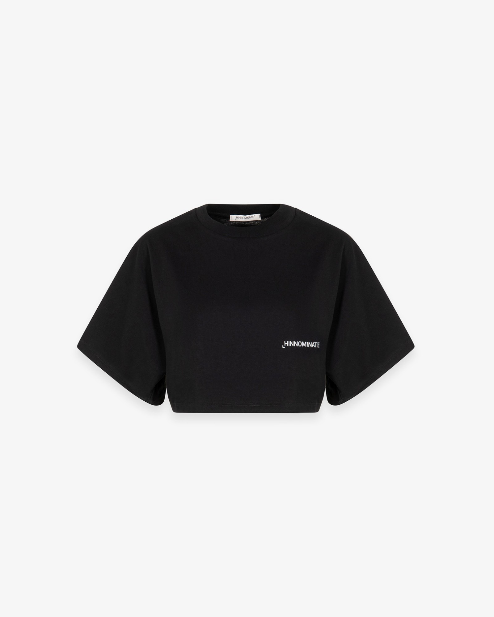 Crop Top In Jersey A Mezza Manica Ampia • Nero