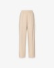 Pantalone In Viscosa Morbido Con Nervature Sul Davanti • Beige