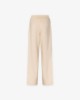 Pantalone In Viscosa Morbido Con Nervature Sul Davanti • Beige