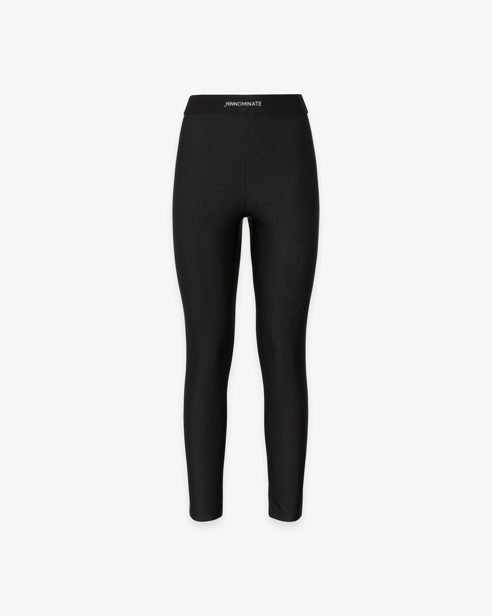 Leggings In Lycra Lucida Con Elastico Logato • Nero
