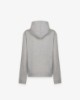Felpa Lurex Cappuccio Full Zip Con Marsupio • Grigio Melange Sbiancato